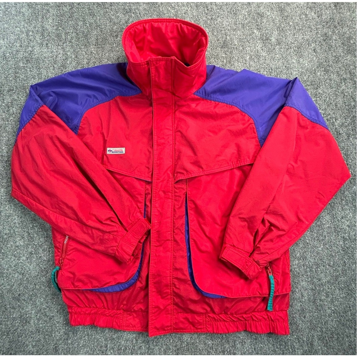 90s Vintage Columbia Powder Keg Ski Jacket Men’s Large Red Purple Made in Korea
