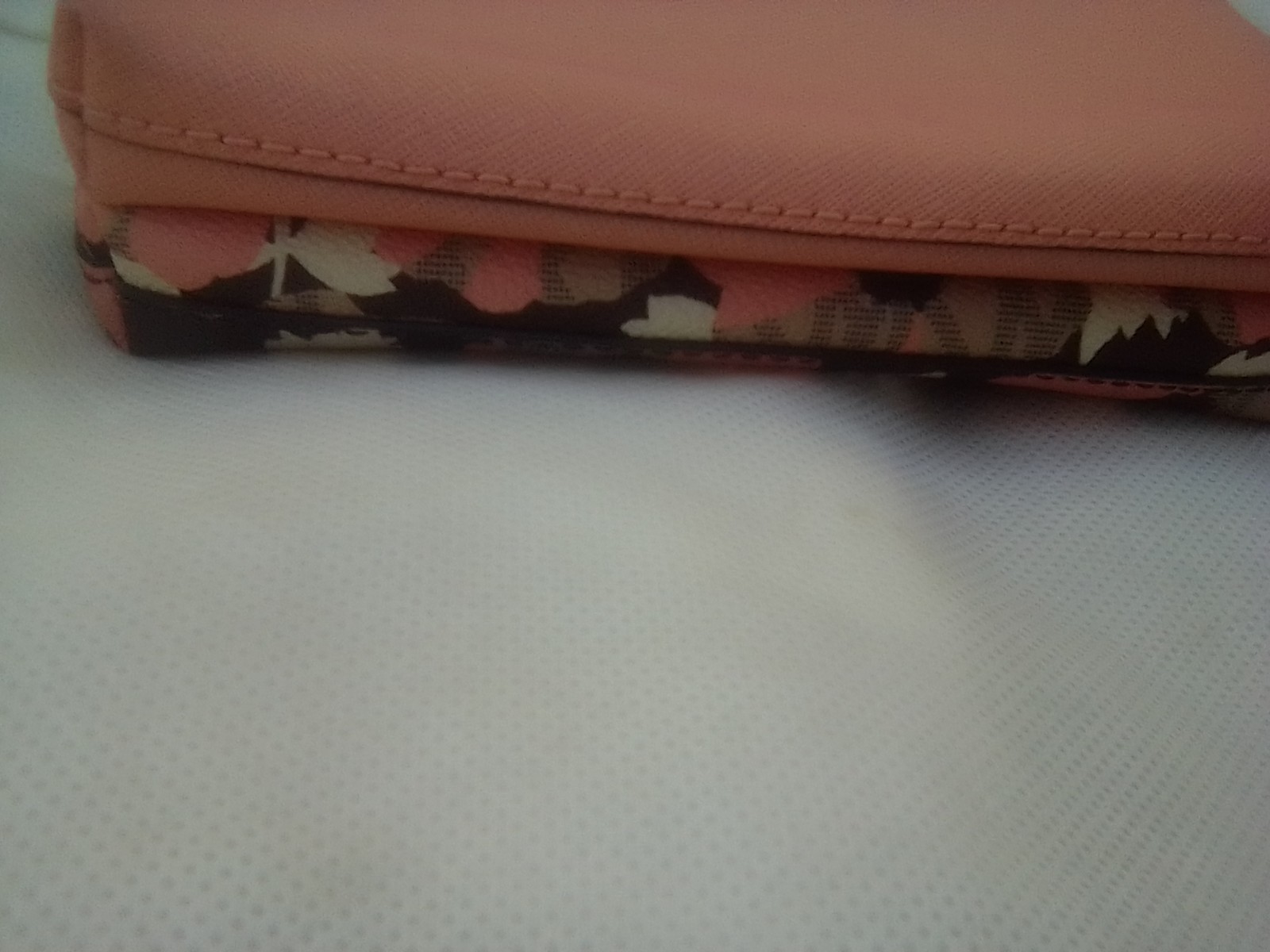 Michael Kors jet Set Leather DoubleTop Zip Coated Canvas Floral Wristlet Wallet