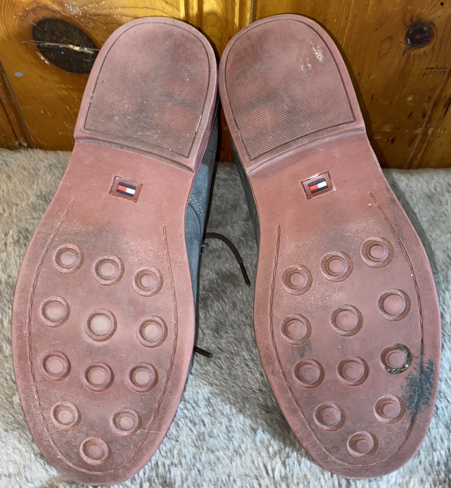 Tommy Hilfiger Michael Chukka Boys Gray Cognac Suede Boots Size 5