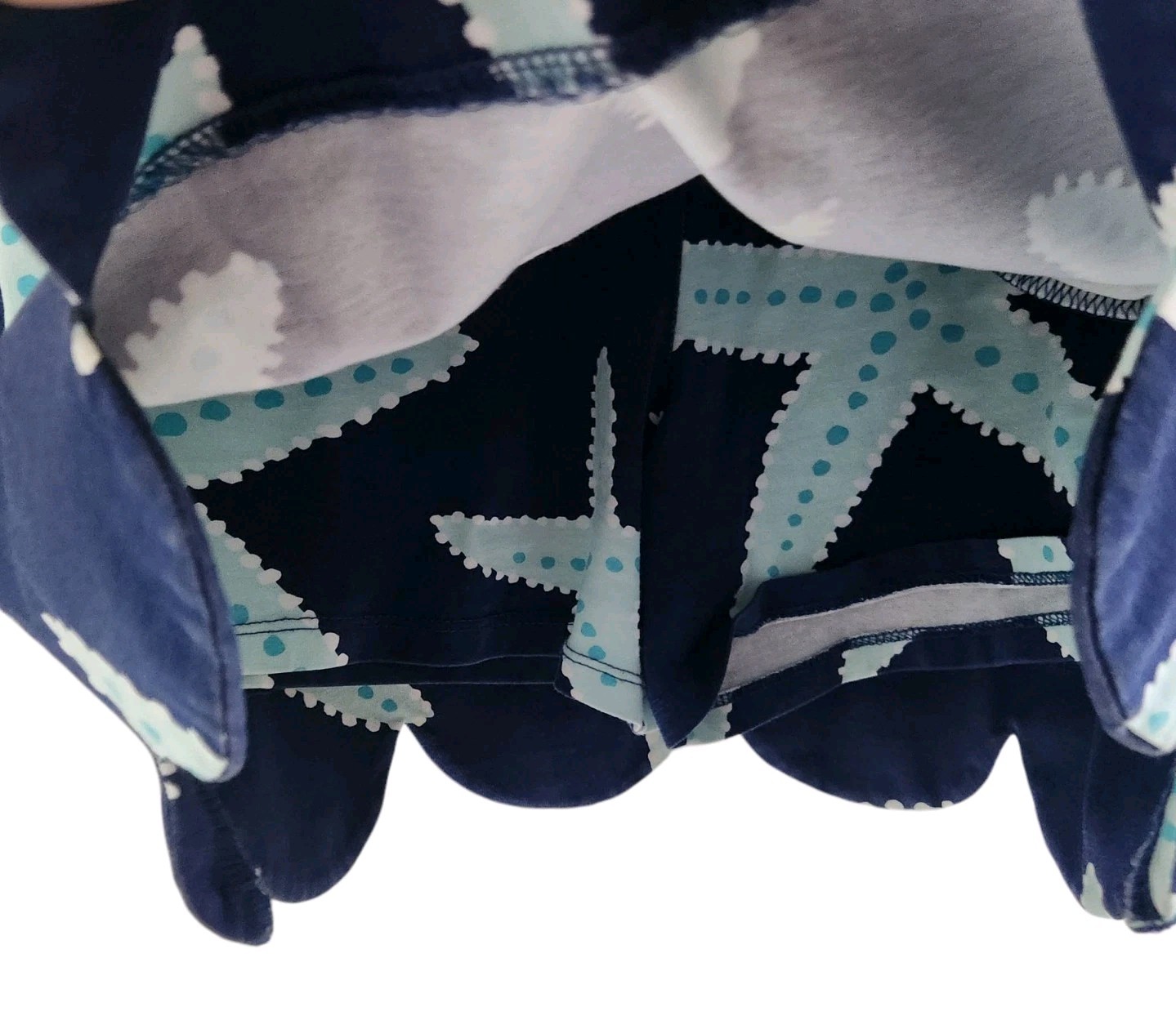 Ana Clare Blue Sassy Skort Sea Star Scallop Beach Womens Size XS