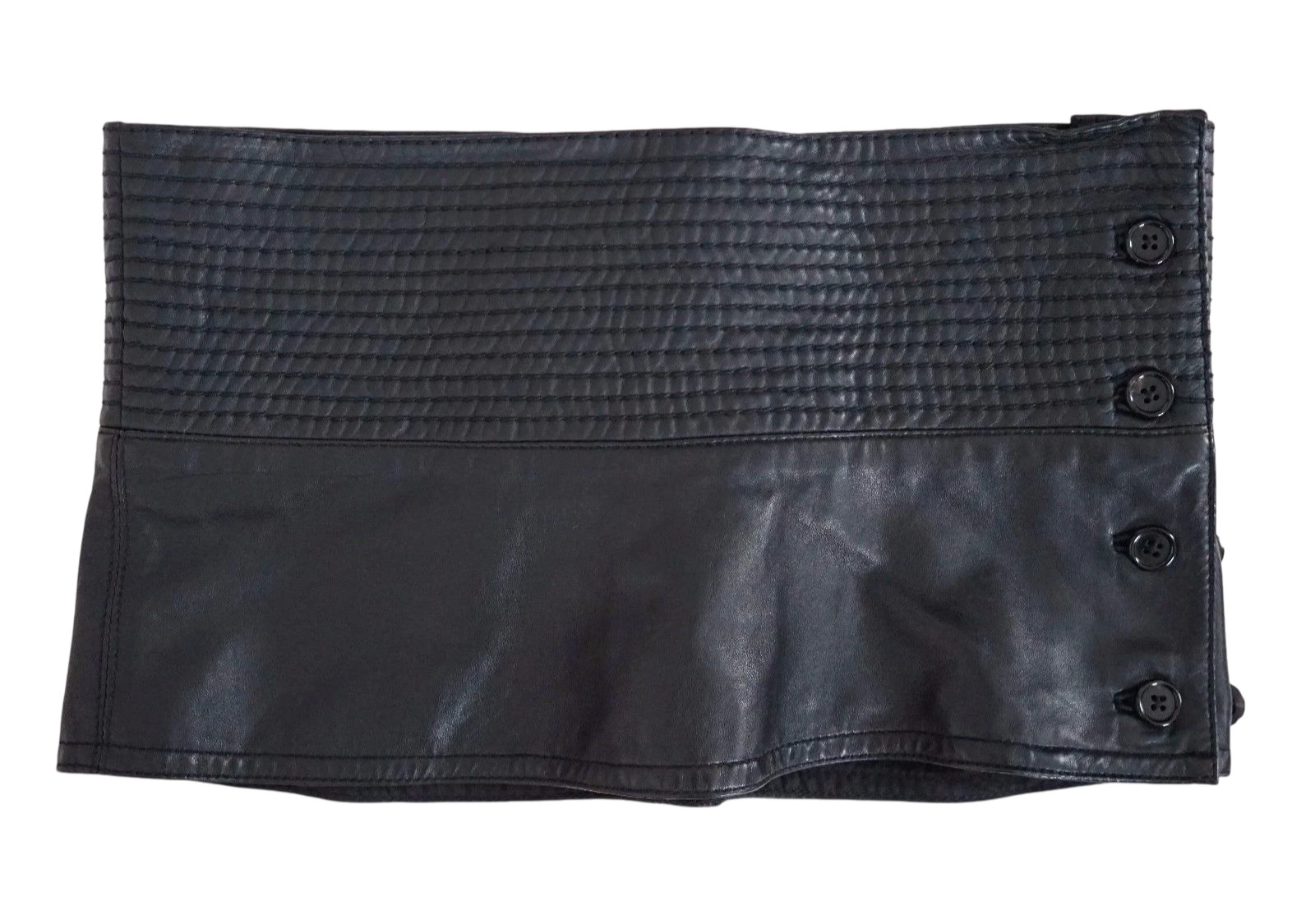 NEW ANN DEMEULEMEESTER Black LEATHER WIDE Waist Belt 40 Waist-32″ Belgium
