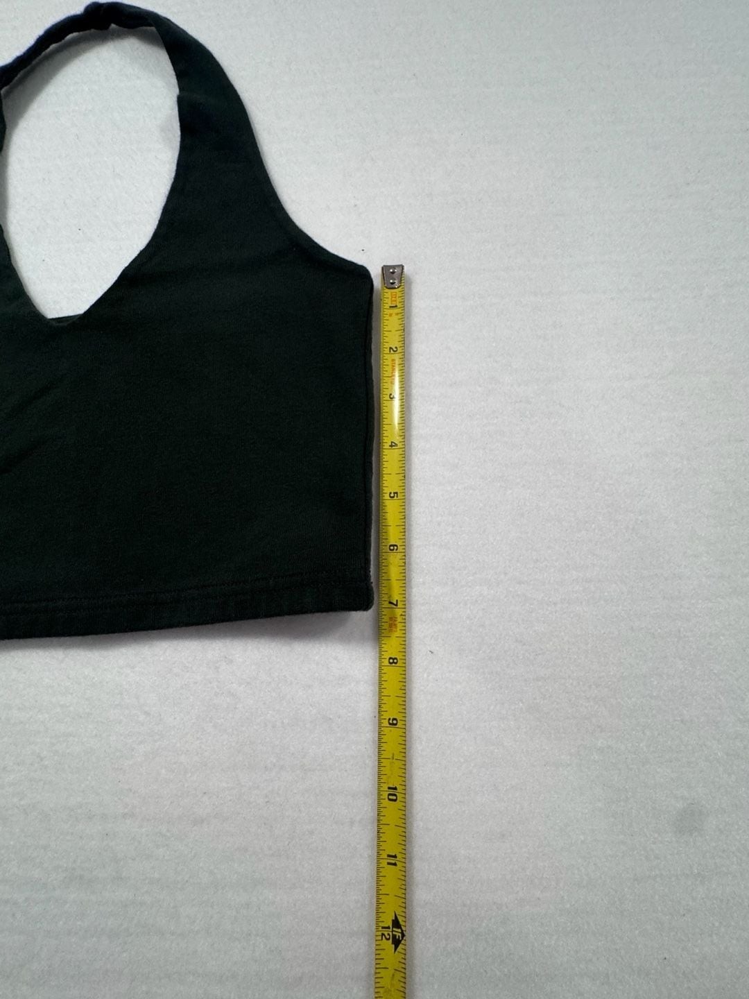 Brandy Melville Alexis Halter Crop Top Dark Green One Size Ribbed Stretch