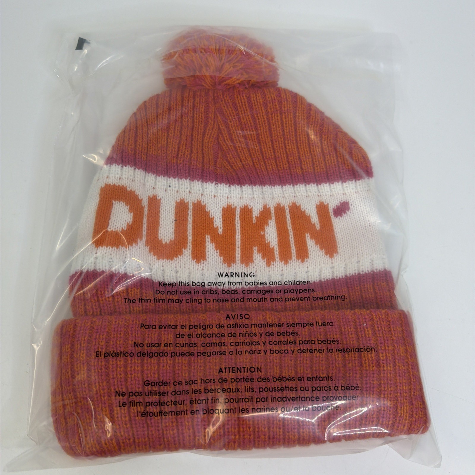 Dunkin’ Donuts Winter Stocking Cap Beanie W/ Pom Pom New WINTER