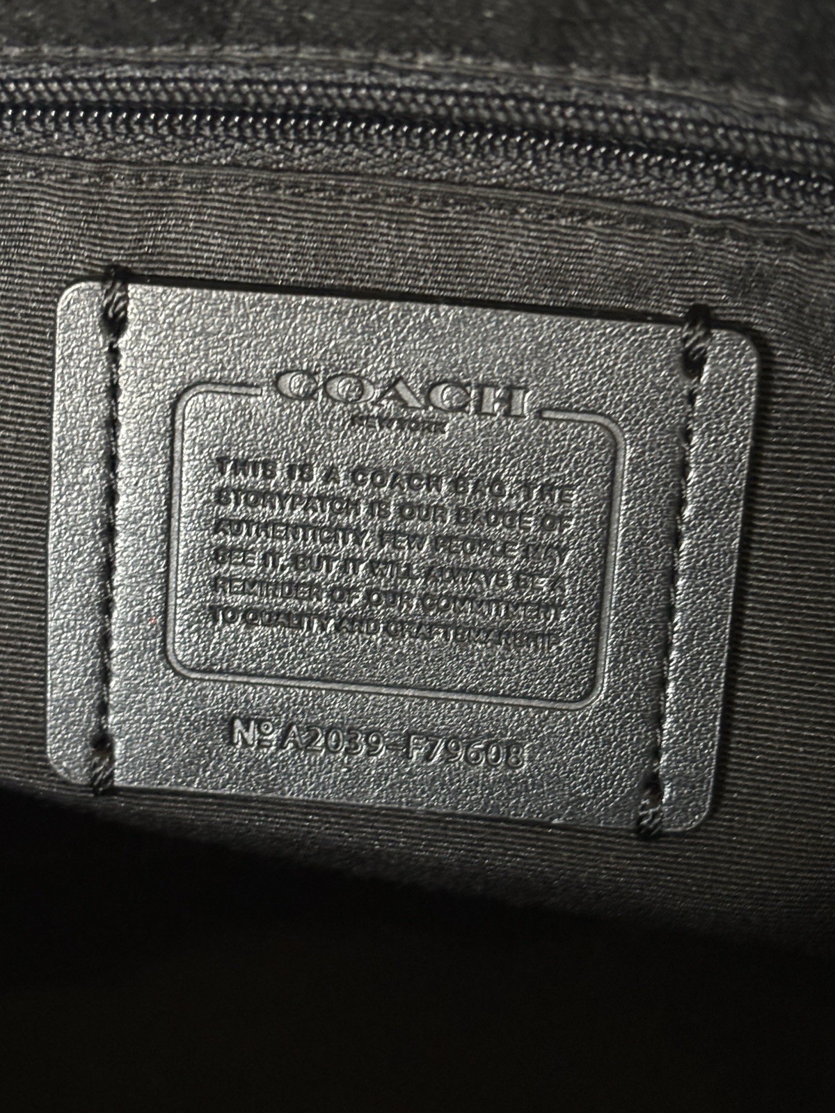 Coach Gallery Zip City Tote Bag Leather F79608 Black Silver