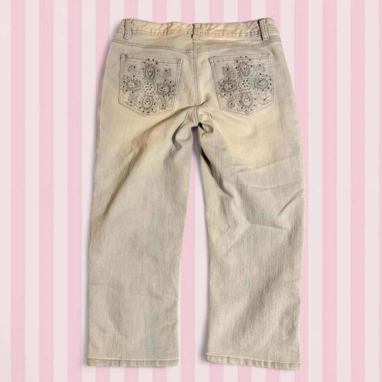 Nine West Jeans Y2K Embroidered Studded Capri Jeans
