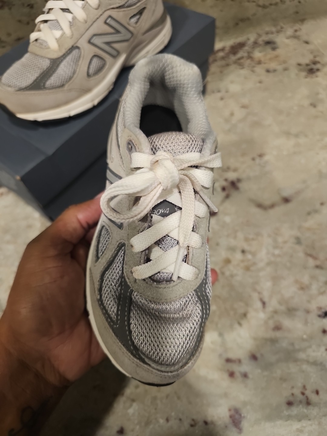 New Balance 990v4 Size 1 ‘Grey Silver’ U990GR4 Sneakers