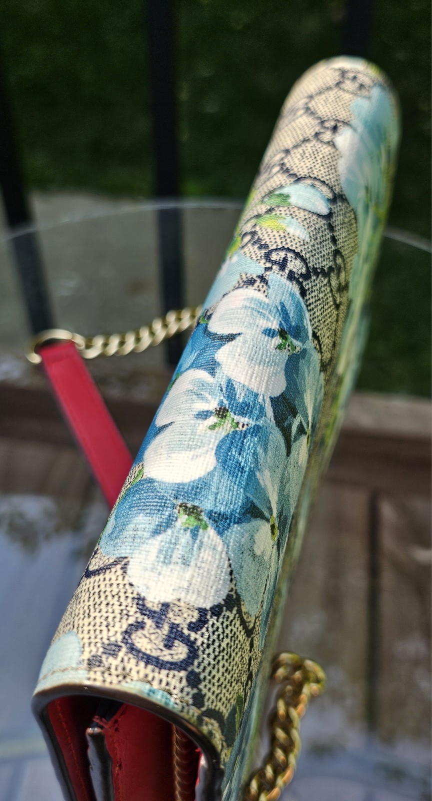 Gucci Blooms Wallet On Chain Blue