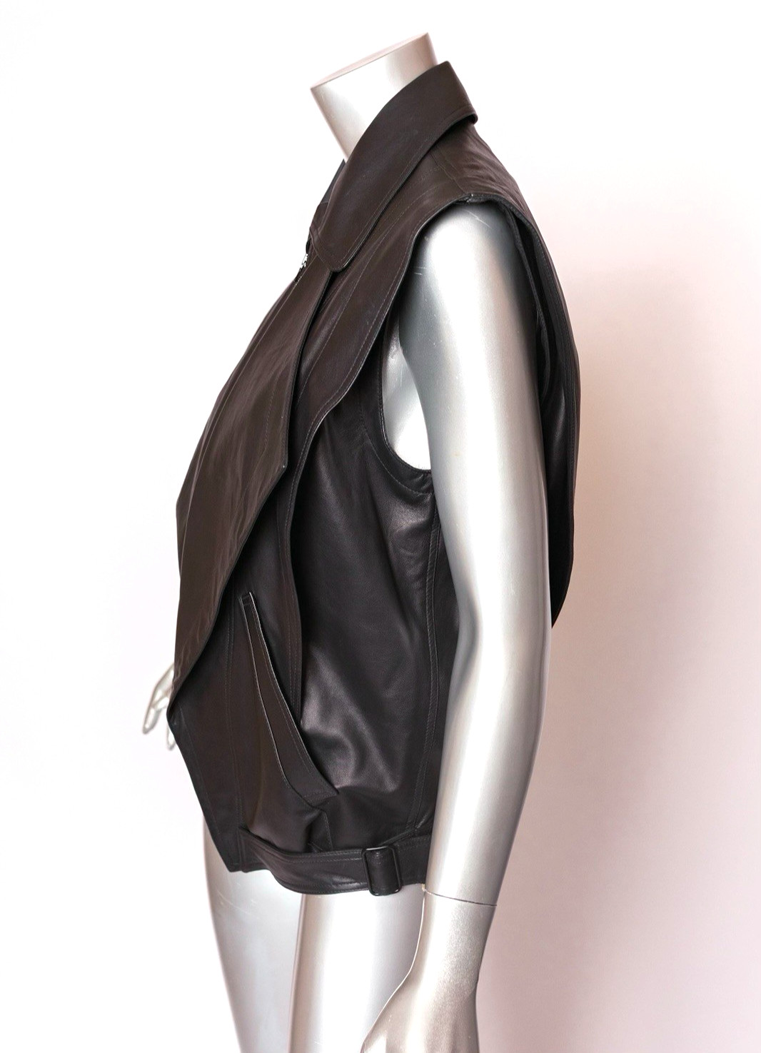 Robert Rodriguez Black Butter-Soft Nappa Leather Vest Size 2
