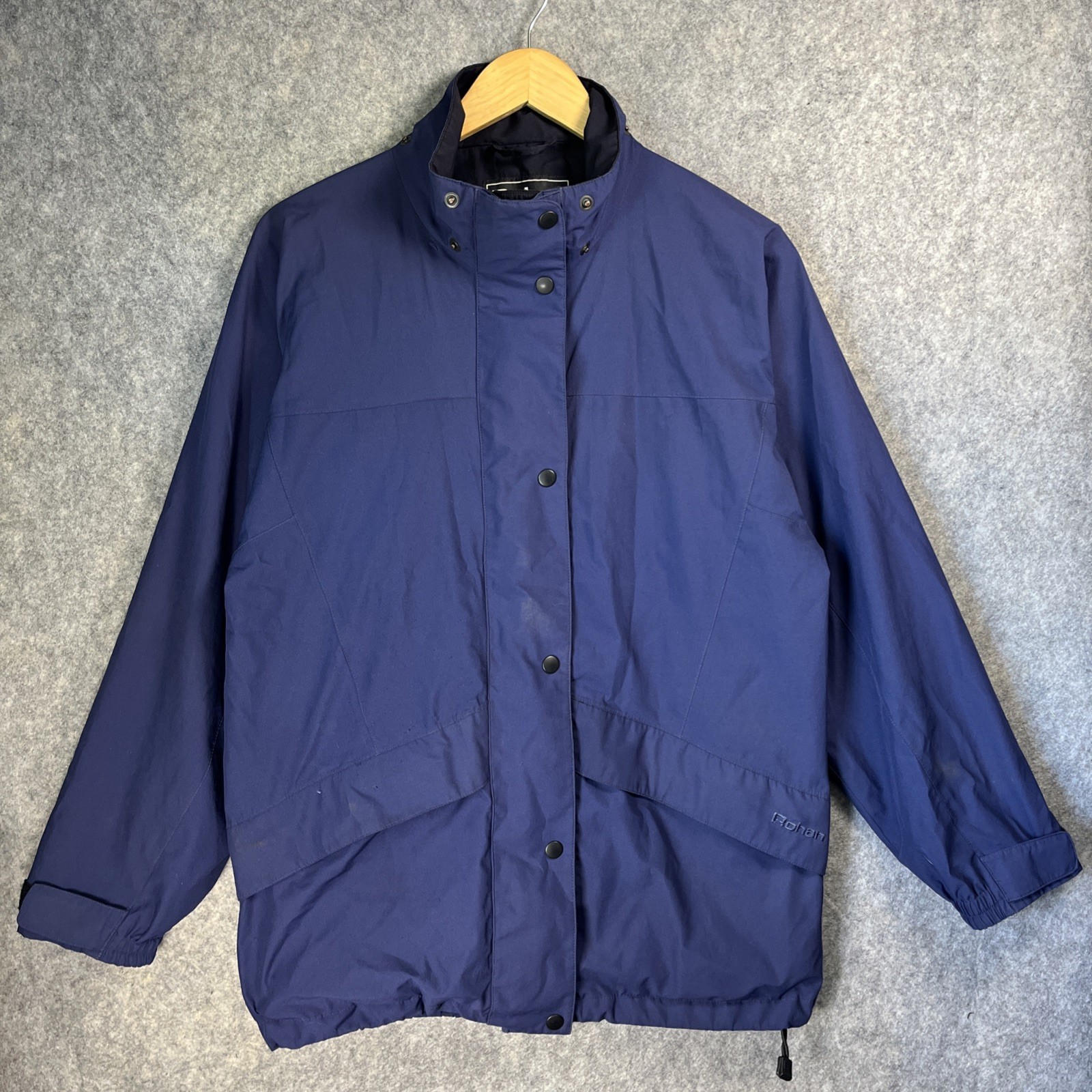 Rohan Atlas Jacket Women’s Small Blue Full Zip Snap Button Waterproof Coat