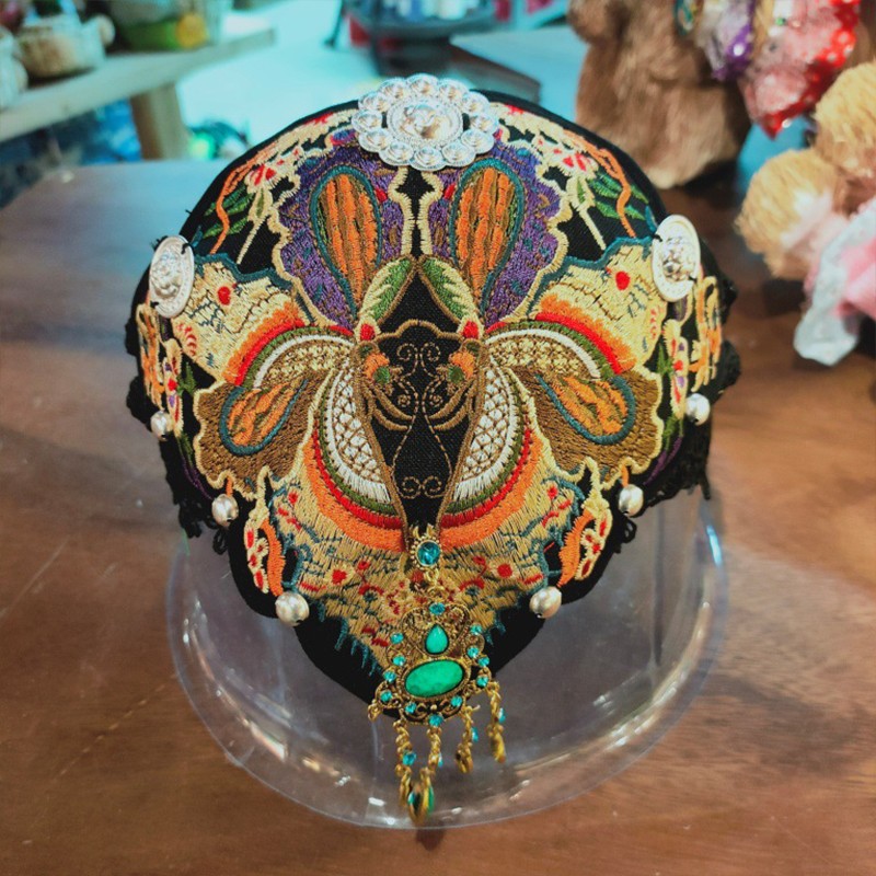 Ethnic Style Embroidery Headband Wide-Brimmed Dance Hair Accessories Props