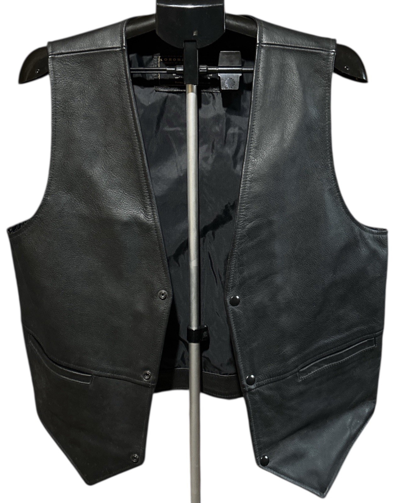 Coronado Premium Leather Outerwear USA Black Buttons Bison/Suede Size 44 Vest