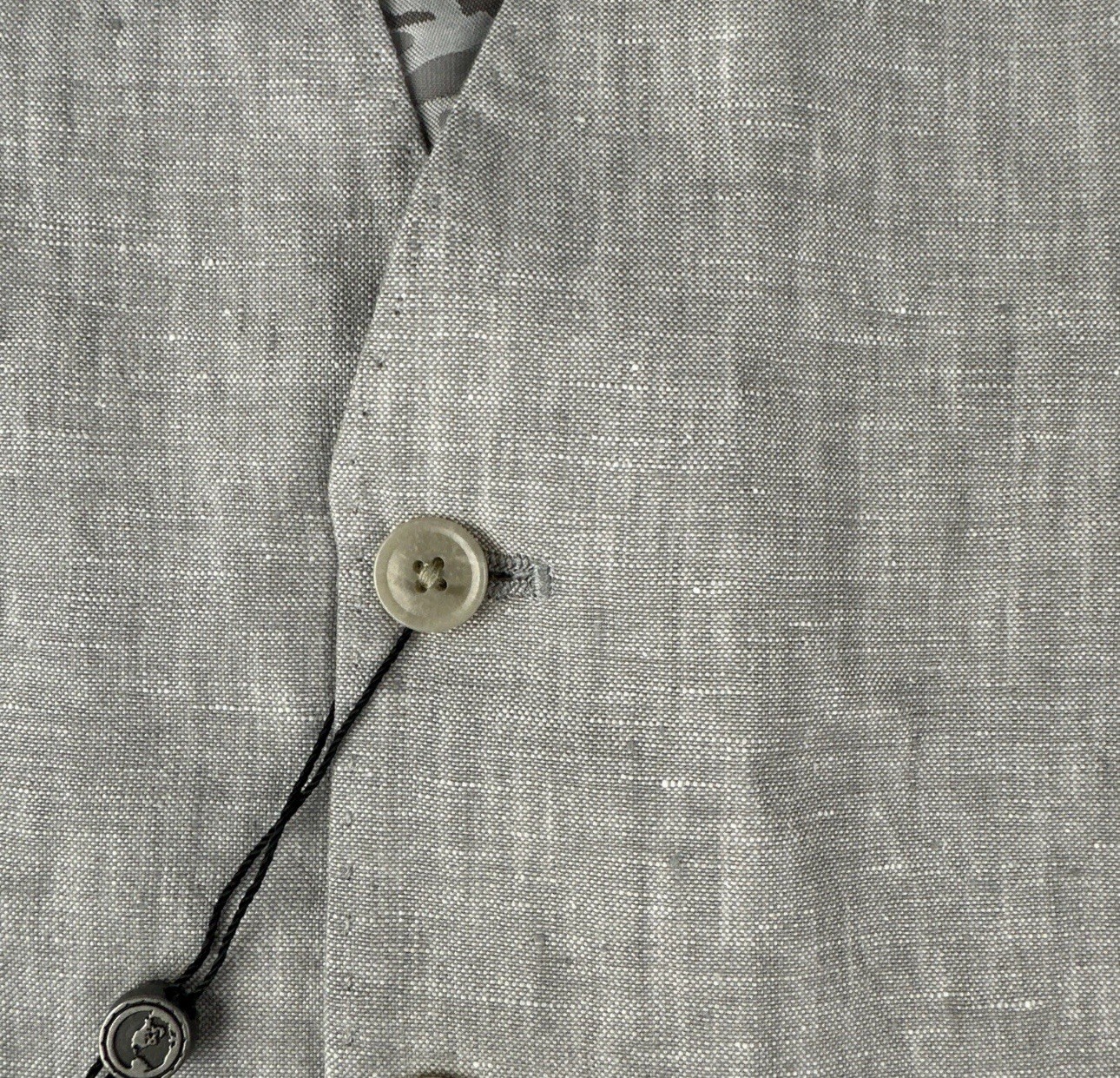 Men’s Gray Linen Suit Vest Size XXL JOE Joseph Abboud Wedding Slim Fit NWT C10
