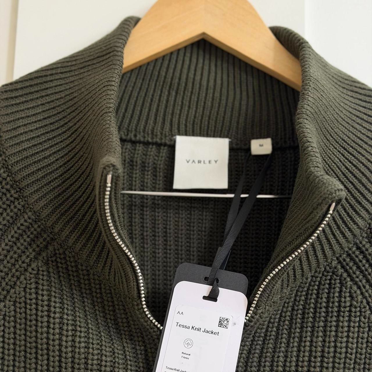 Varley Tessa Zip-Through Knit Jacket in Forest Night, Size Medium