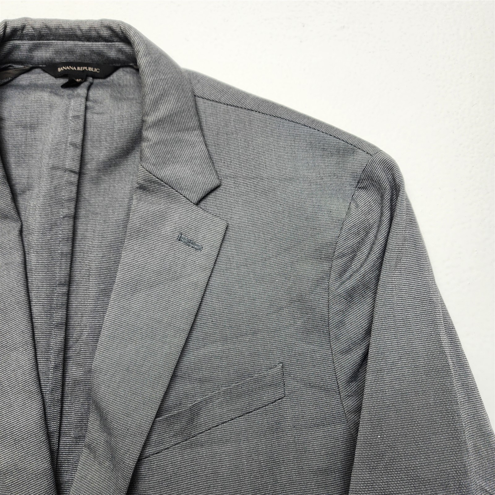 Banana Republic 44R Gray Nailhead Stretch Cotton 283441 Surgeon Cuff Blazer