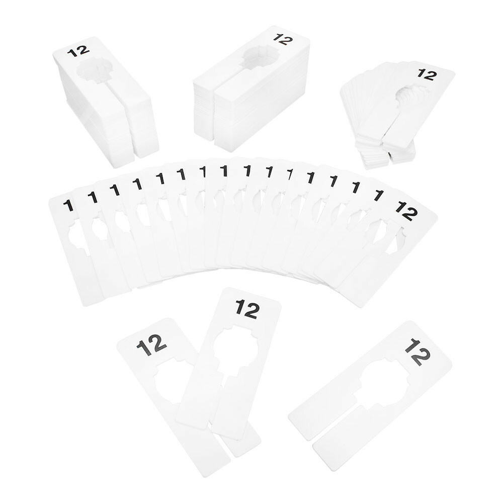 Hangers Retail Clothing 2″ x 5″ Rectangular Plastic Size 12 Dividers 10Pcs White
