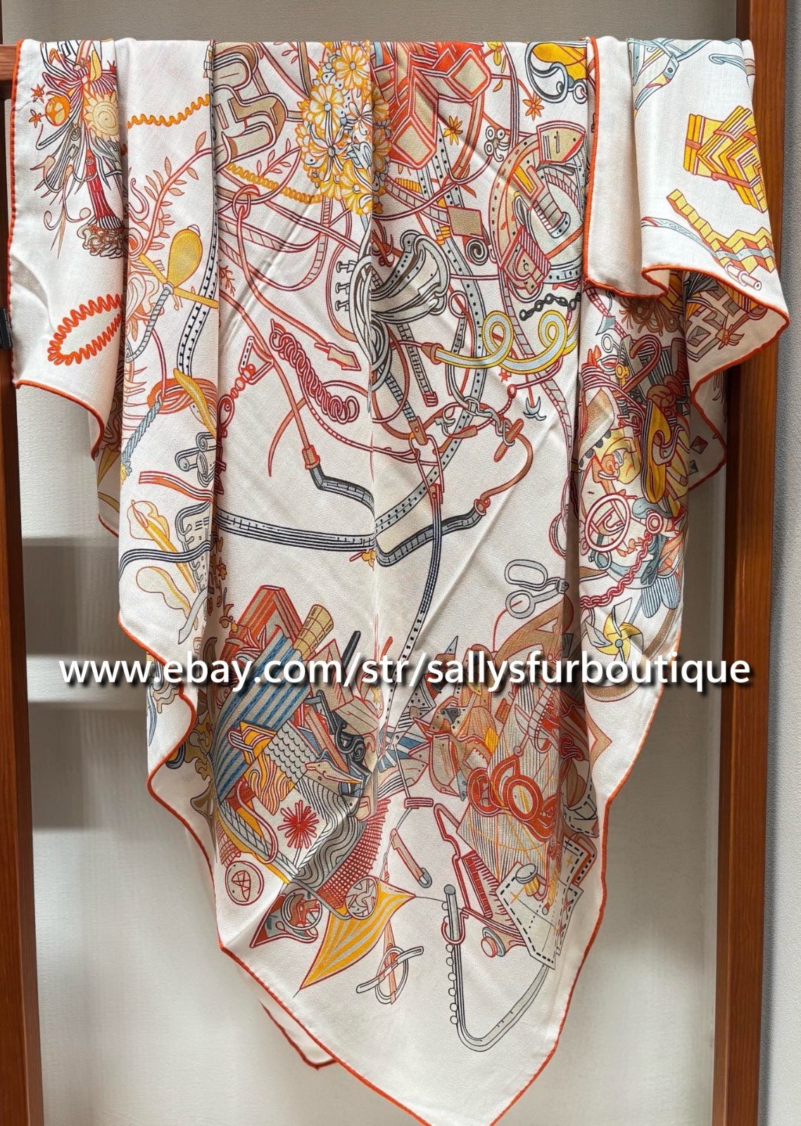 2026 Sallys 70% Cashmere 30% Silk Wrap Scarf Future Print Double Face Shawl 53″