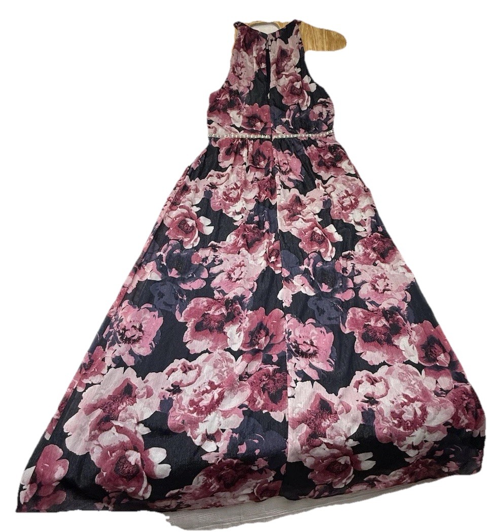 Womens High-Neck Chiffon Floral A-Line Dress Crystals Fairy 18 Wedding Bohemian
