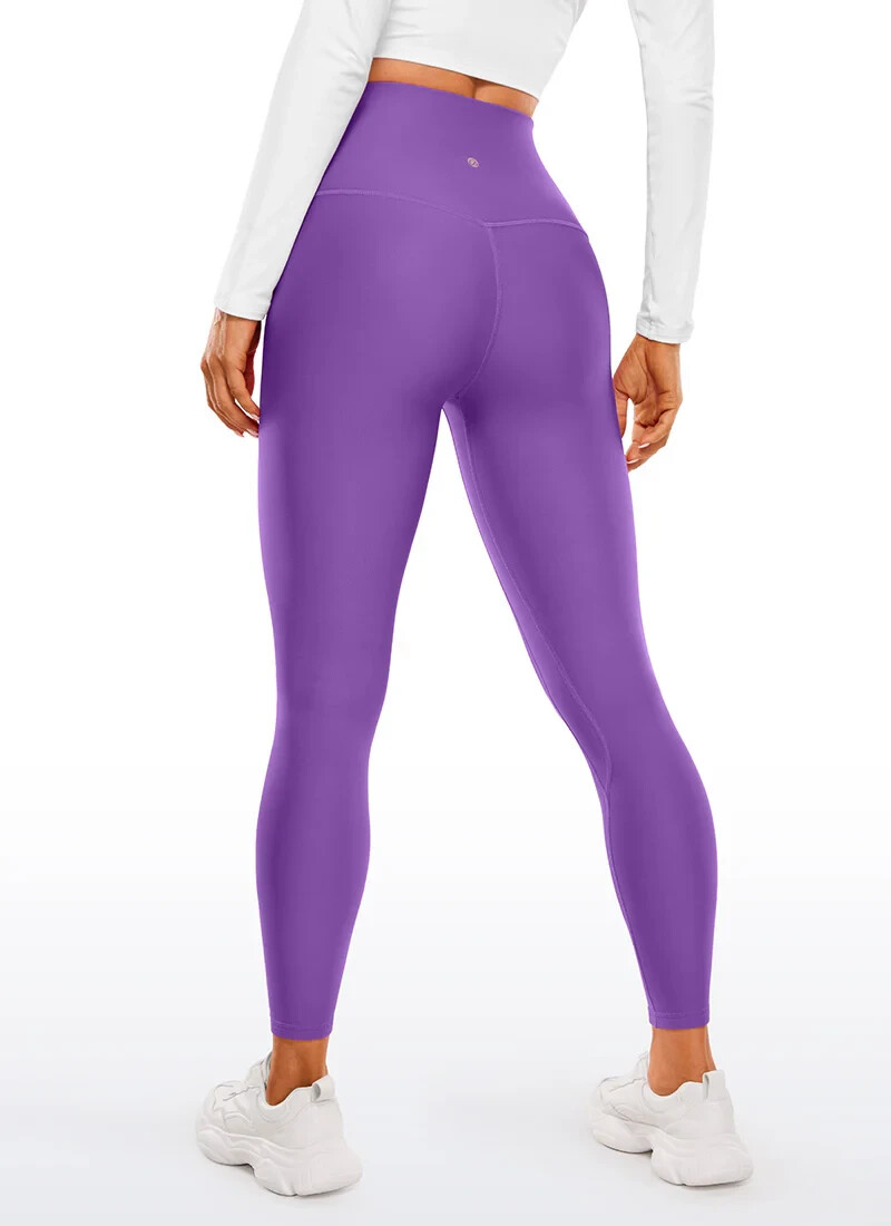 CRZ YOGA Women’s Fleece Lined High Waist Yoga Leggings 25″ Size 10 Lilac