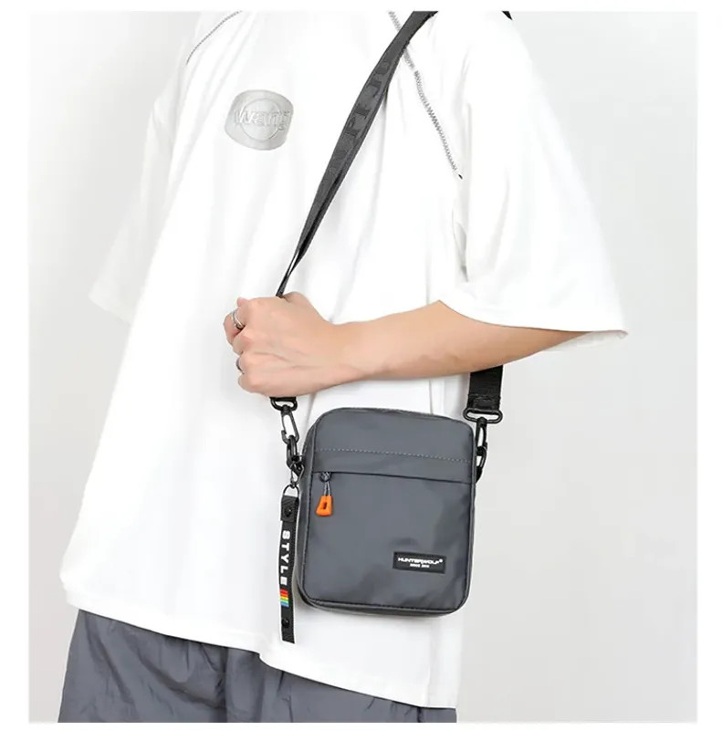 Simple Mini Men Crossbody Bag For Phone Side Bag Casual Waterproof PU Leather