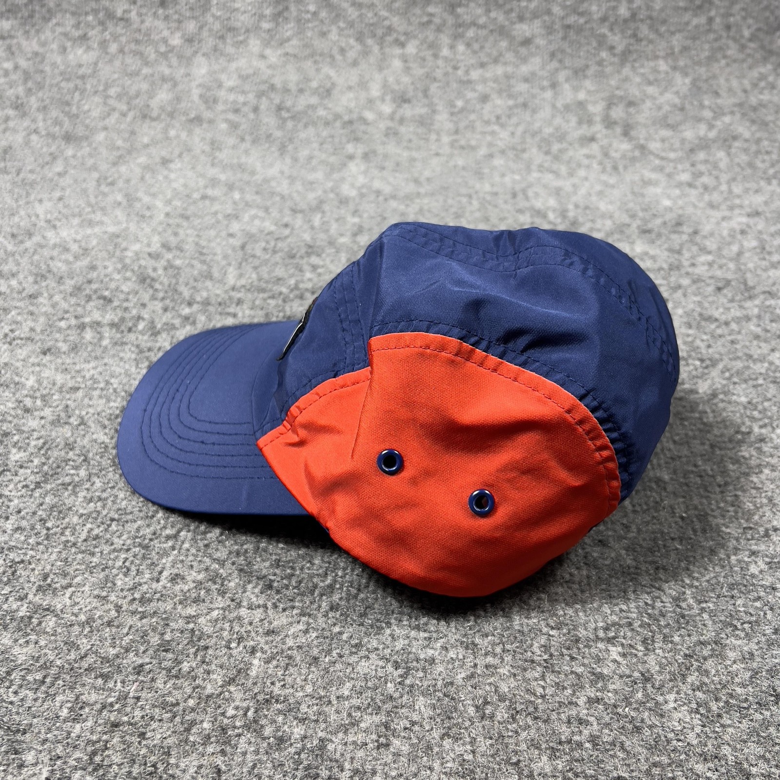 Aldi Hat Cap Strap Back Mens One Size Blue Red Patch Advertising Lightweight