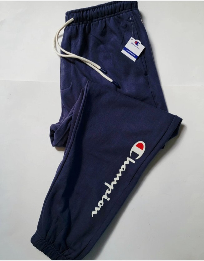 CHAMPION Powerblend Men`s Fleece Lounge Joggers Sweatpants Size M Navy