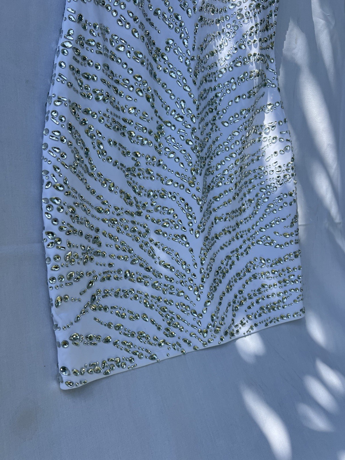 Michael Kors White Silver Rhinestone Sheath Dress Short Sleeve New With Tags S