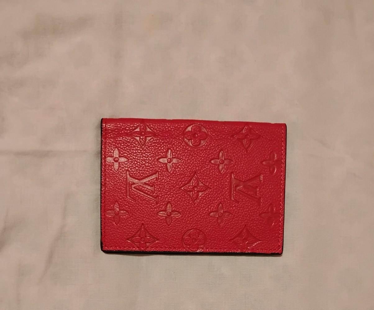 Louis Vuitton Pocket Organizer Monogram Empreinte Red Scarlet Card Holder Wallet
