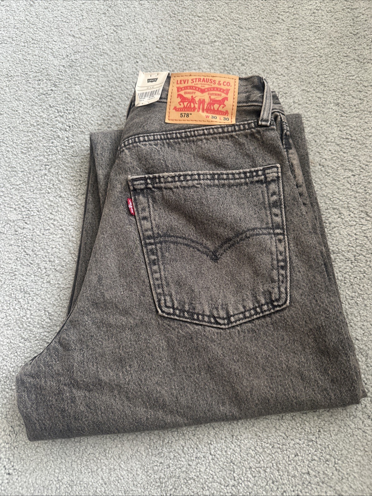 Levi ‘s Men’s 578 Baggy Throughout Denim Jeans Sz. 30Wx30L Dusty Gray New W Tag