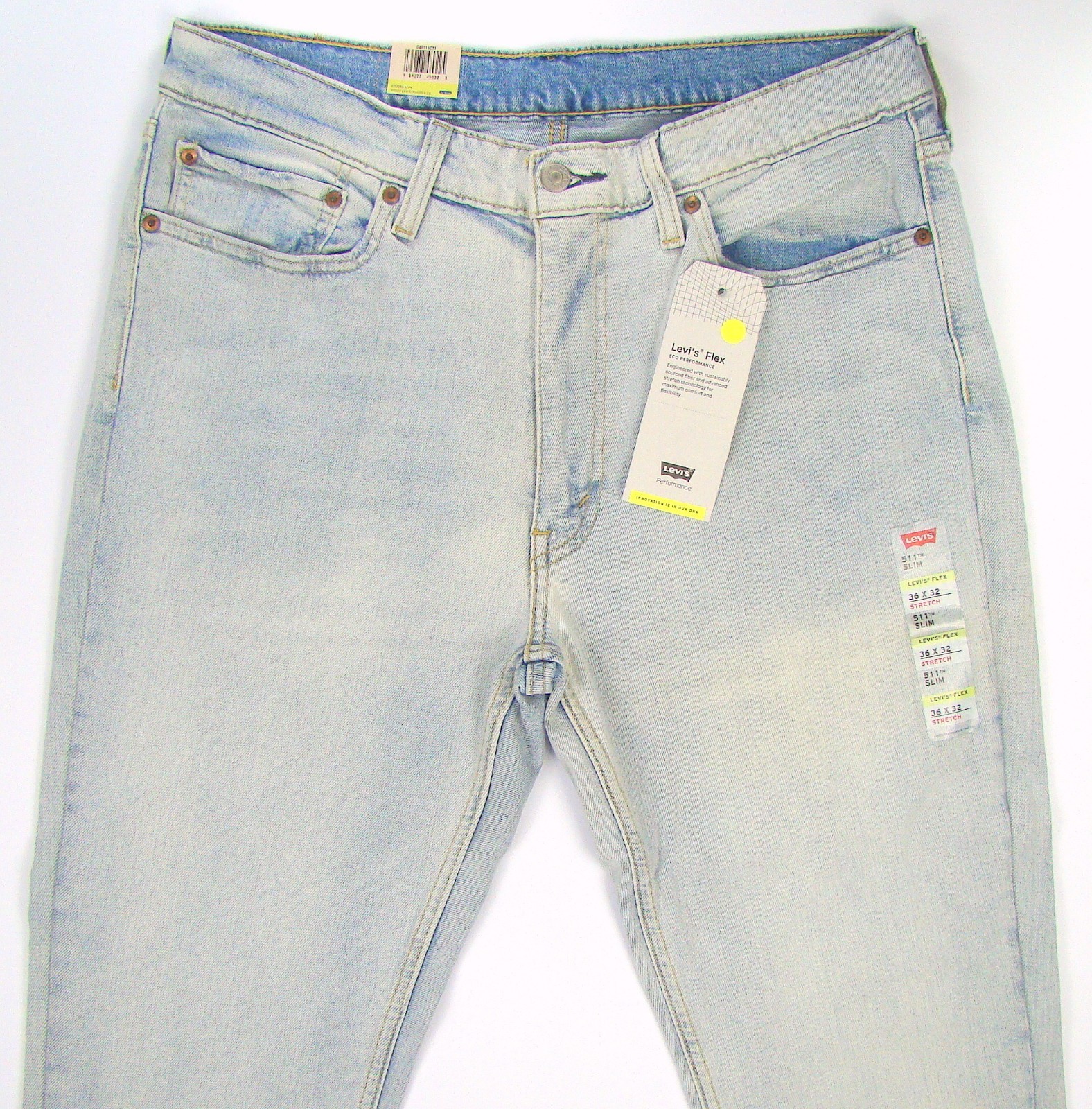 NEW Levis 511 Men’s Jeans Slim Fit Size 36×32 BLEACH LIGHT BLUE – FREE SHIPPING