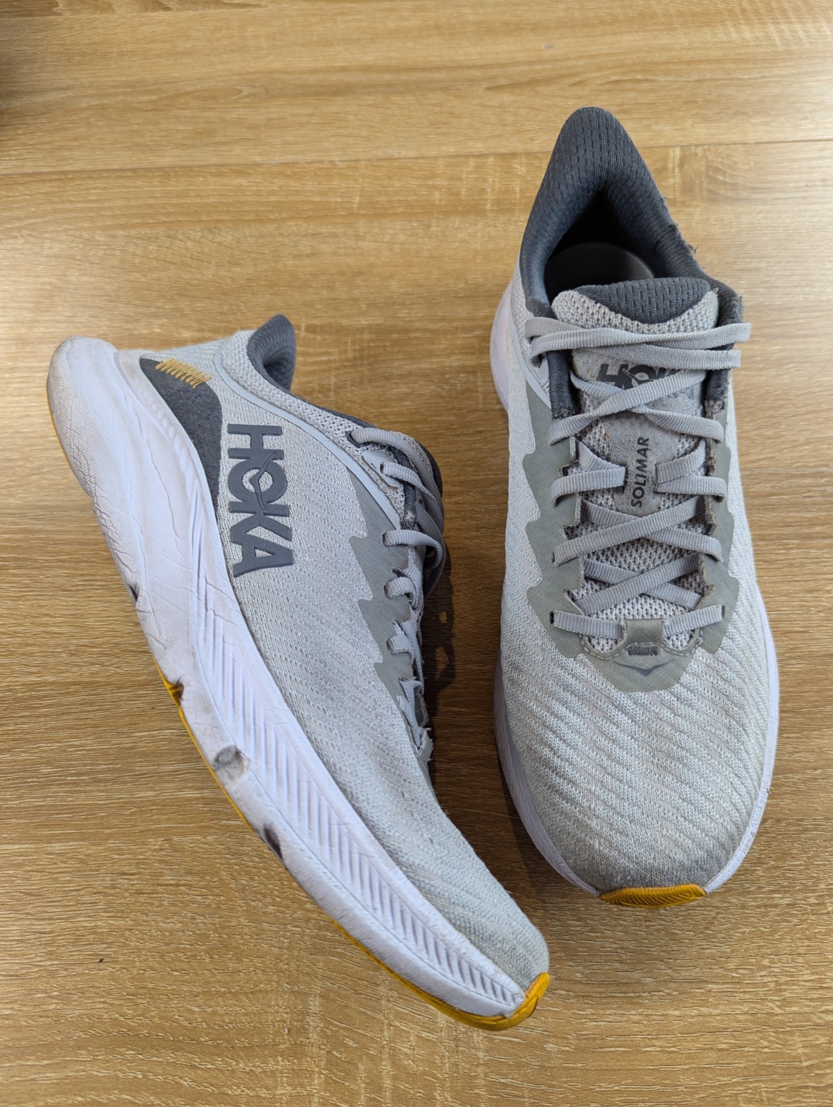 HOKA ONE ONE Solimar Men’s 9.5D Harbor Mist Gray Running Shoes 1123074 HMCS