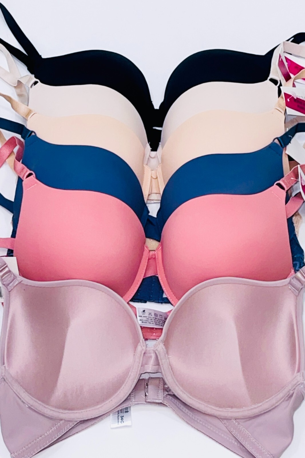 6 pk EXTREME DOUBLE PUSH UP Add 2 Cup Sizes Push Up Bra Padded FREE RETURNS 7201
