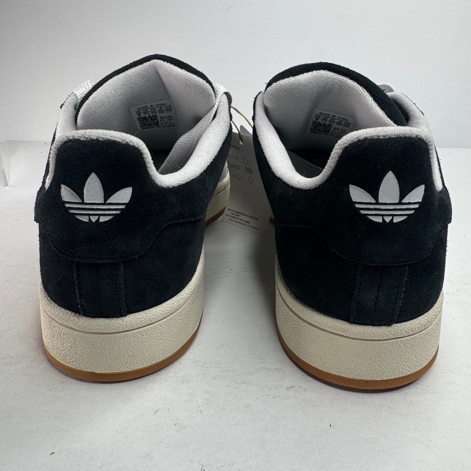 Adidas Campus 00s Mens Core Black White Gum Suede Sneakers HQ8708 Size 8