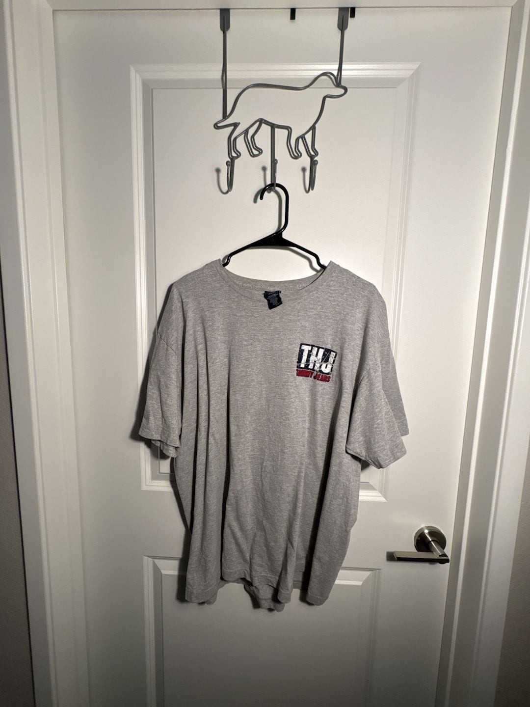 Vintage 90s Tommy Jeans Tommy Hilfiger Graphic T-Shirt Gray XL