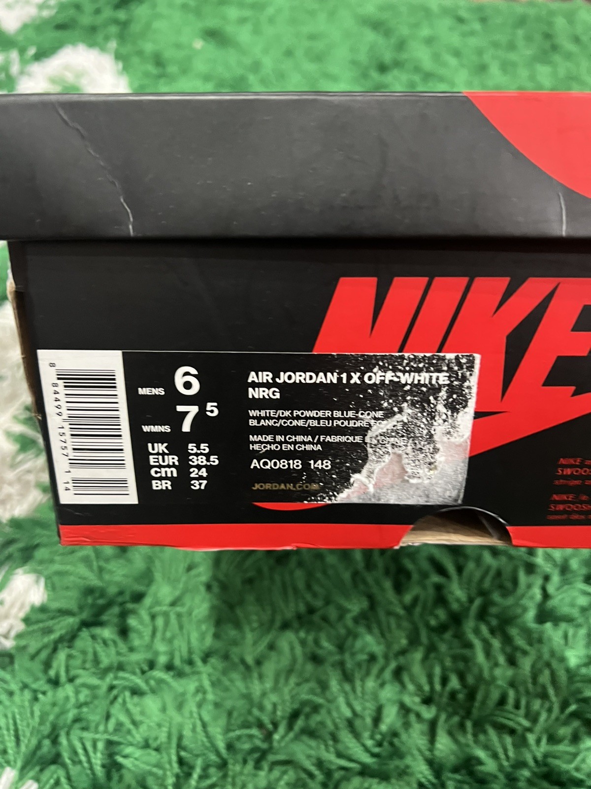 Jordan 1 High Off-White University Blue Size 6M/7.5W Used | SHIPS FAST