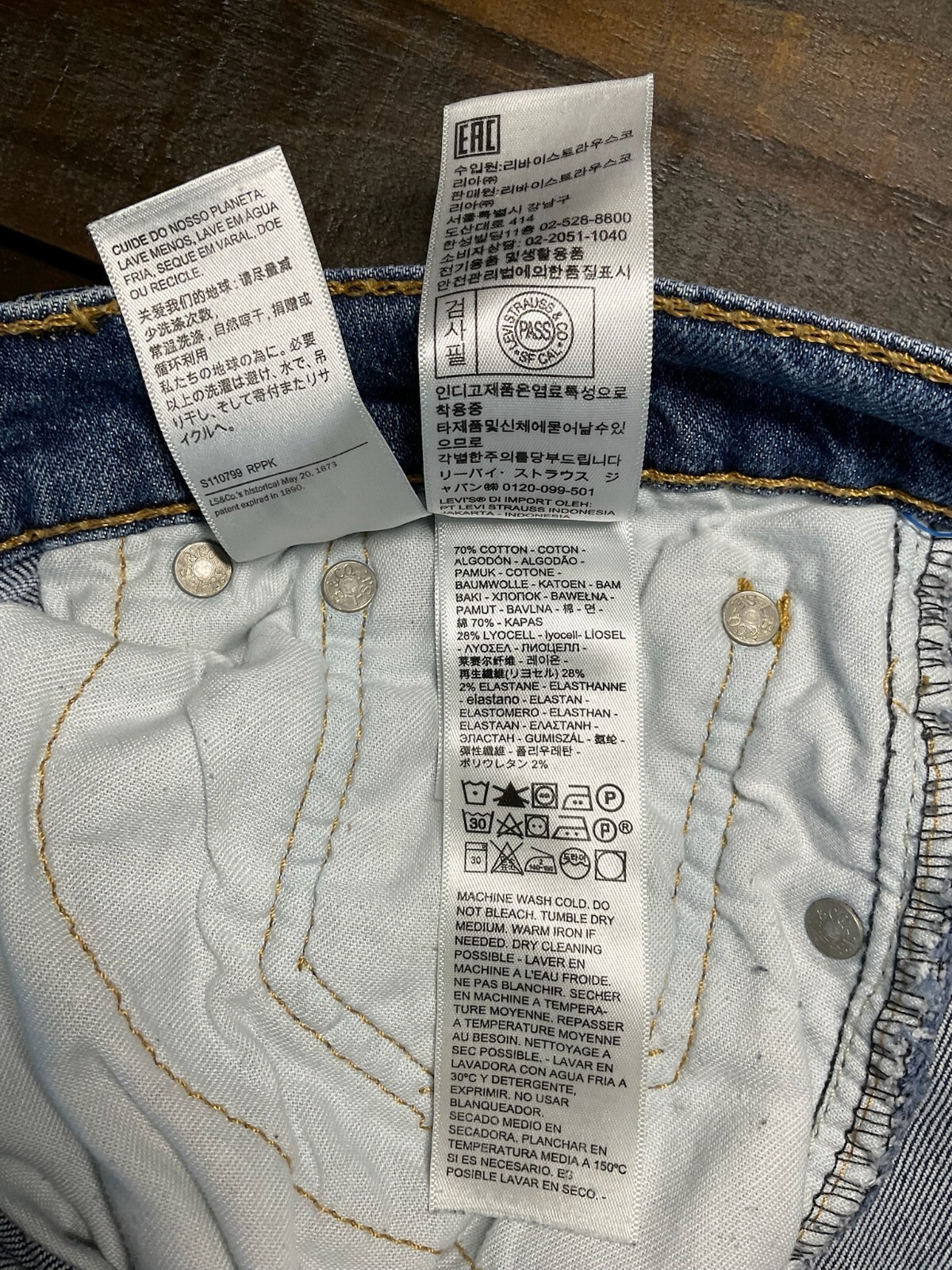 Levi’s 514 Men’s Straight Fit Jeans Size 29×30 W29 L30 Blue Stretch WaterLess