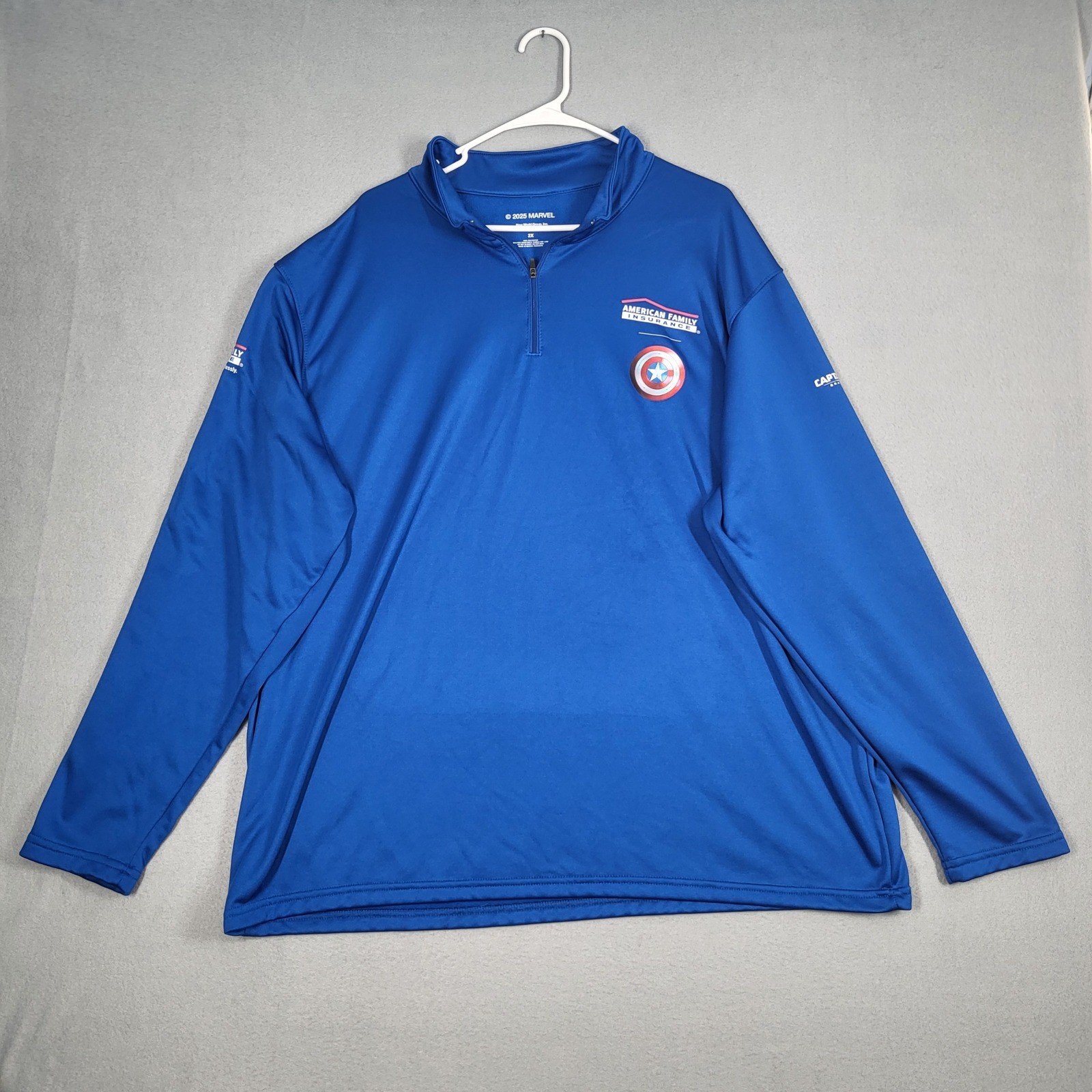 Marvel Captain America Pullover Men’s 2X Blue Polyester Casual American Family I