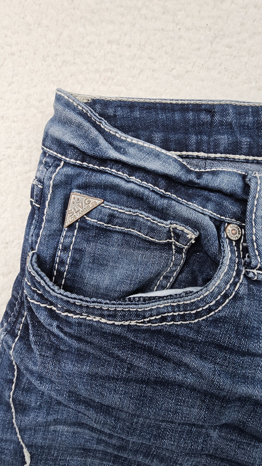 Buckle SLVG Salvage Jeans Mens 34×34 Mayhem Regular Bootcut Blue Denim