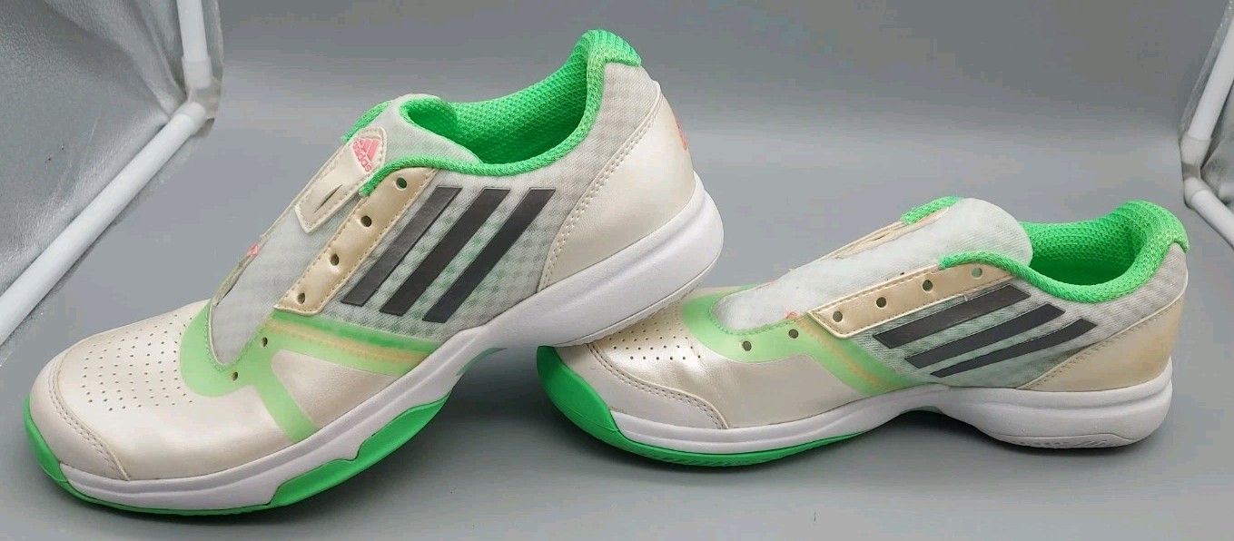 Adidas Womens Galaxy Allegra III Tennis Shoes, White and Green Size 7.5 NO LACES