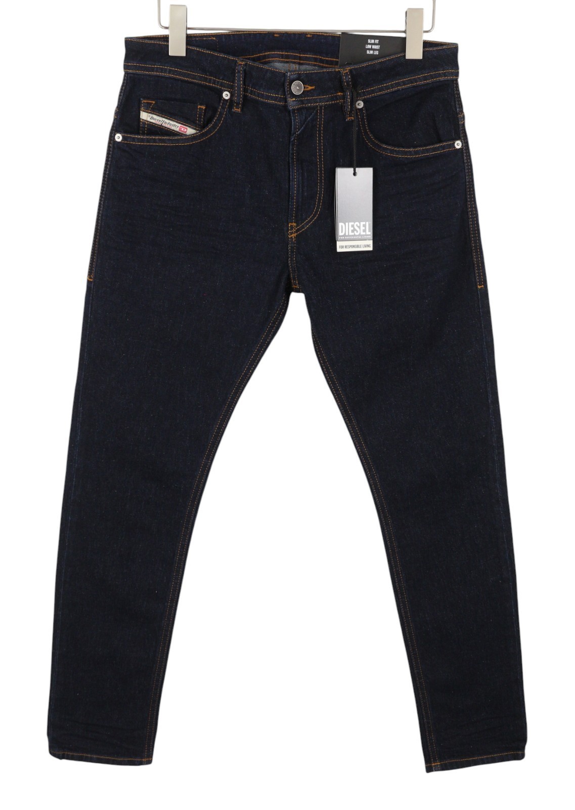 DIESEL Thommer R07R2 Men Jeans W38/L32 Dark Blue Slim Fit Low Waist RRP150 *