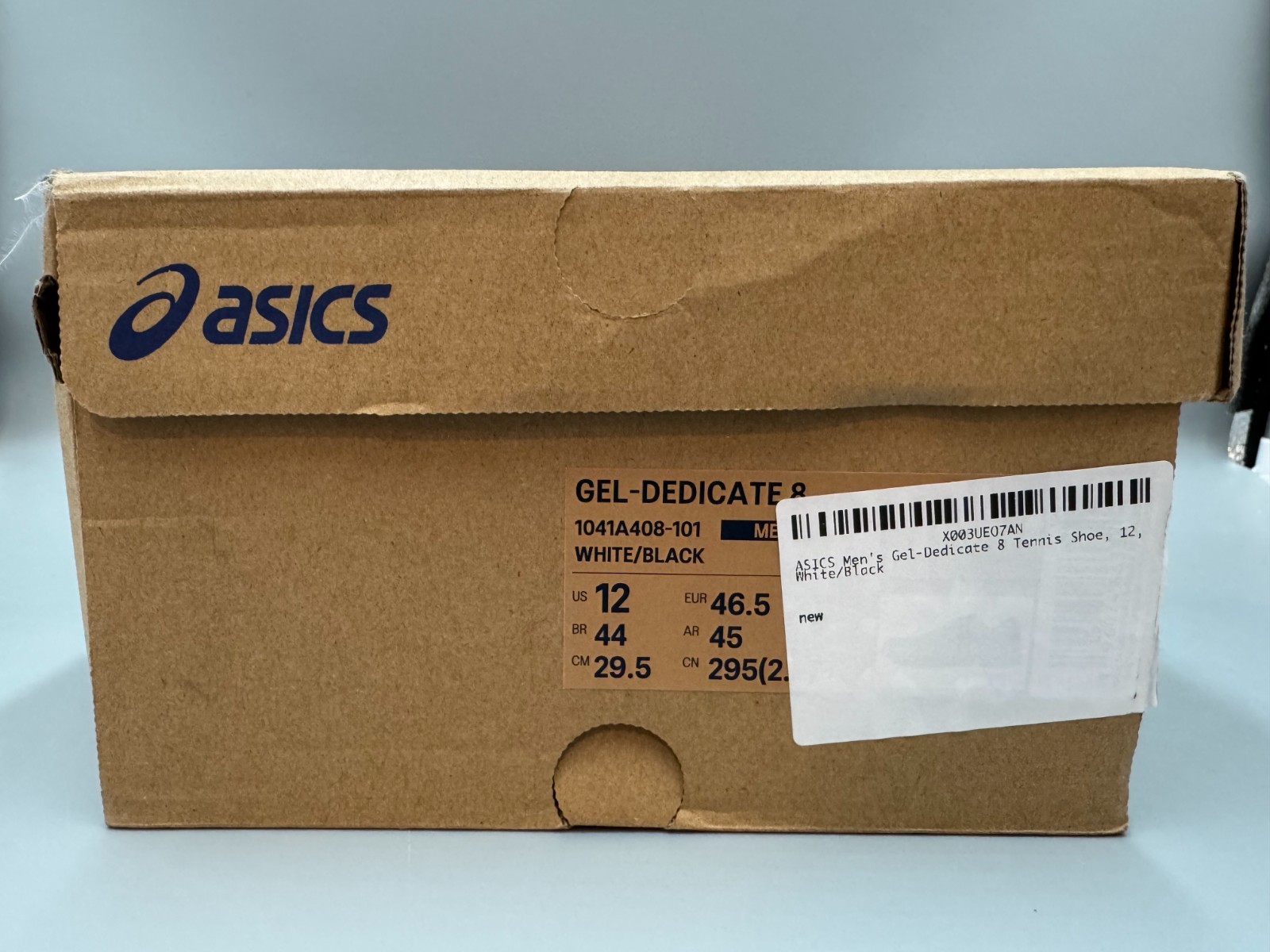 Men’s ASICS GEL-Dedicate 8 Tennis Pickleball Sneakers, White, Size 12 New w/Box