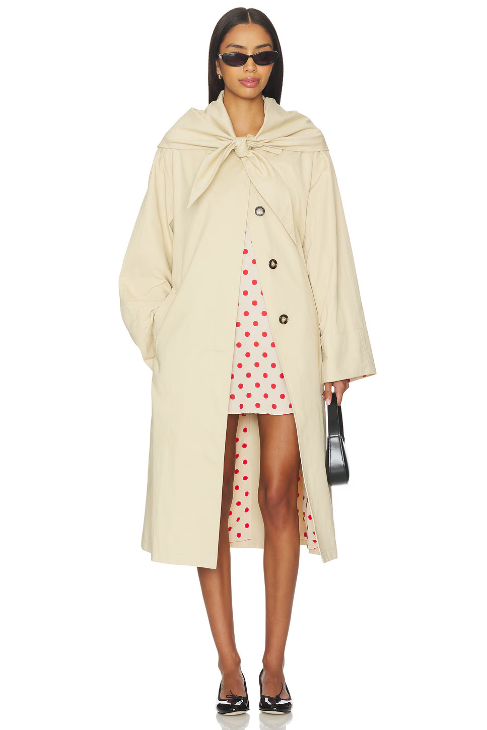 NWT’s LISA SAYS GAH THE SUZY DRESS Polka Dot Beige/Red Mini Designer SZ XS