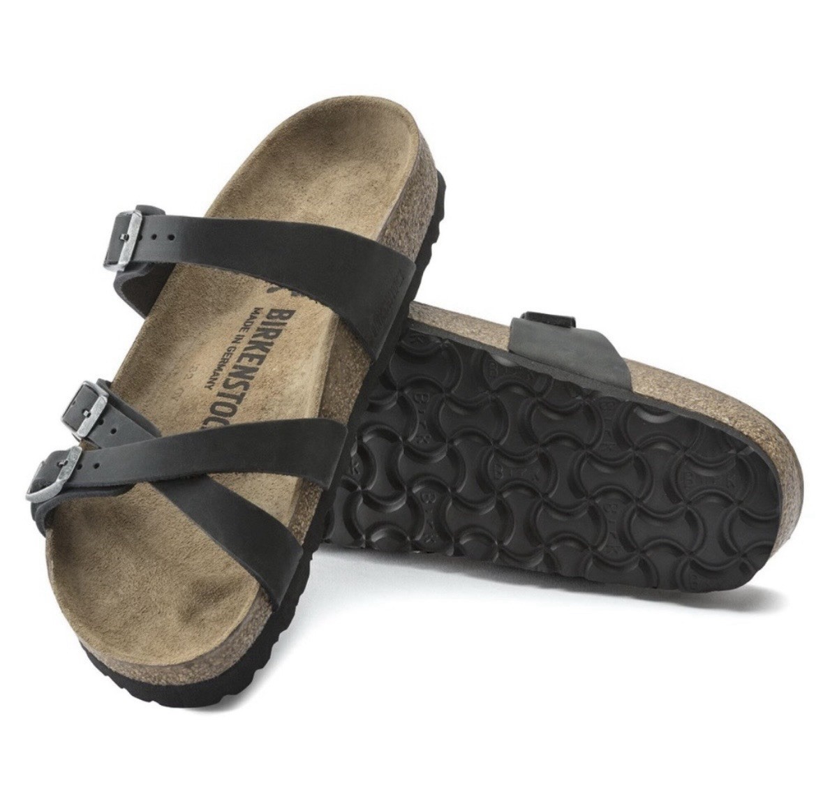 Birkenstock Franca 💅 Black Oiled Leather Sandals Slides Wmns 36 37 38 39 40 41