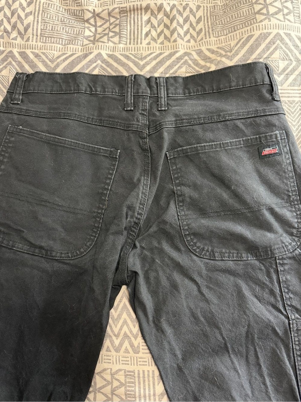 Dickies Men’s Black Carpenter Work Pants 33×32 Relaxed Fit Straight Leg Utility
