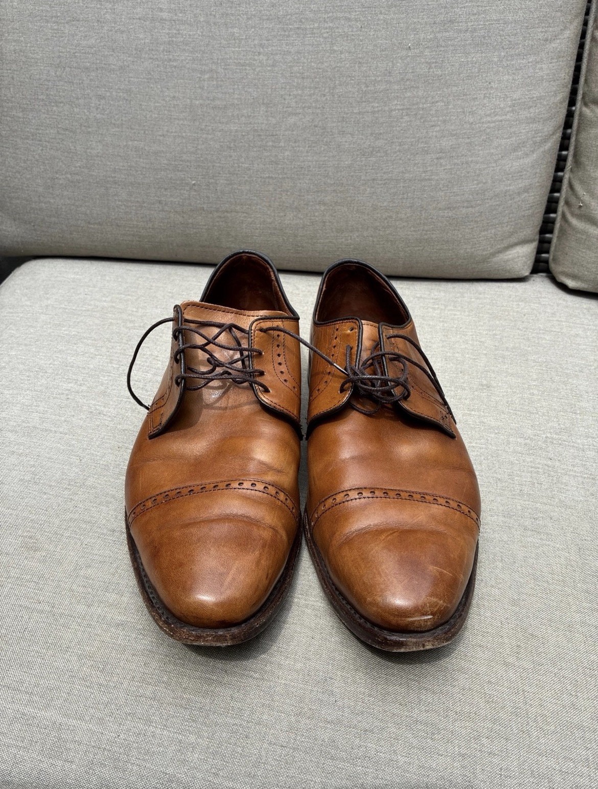 Allen Edmonds Sanford Cap-Toe Derby Men’s Brown Leather Cap Dress Shoes