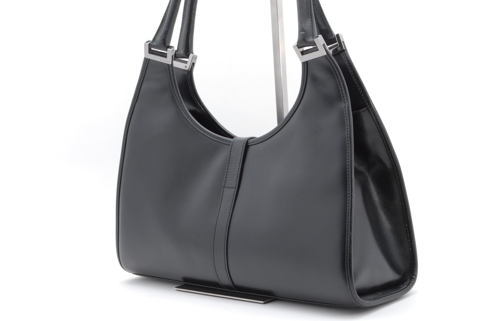 GUCCI Jackie Black Leather Hand Bag
