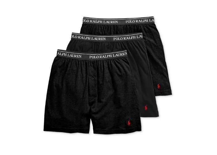 3 RALPH LAUREN POLO WHITE BLACK OR GRAY COTTON KNIT BOXER SHORTS SIZES: S M L XL