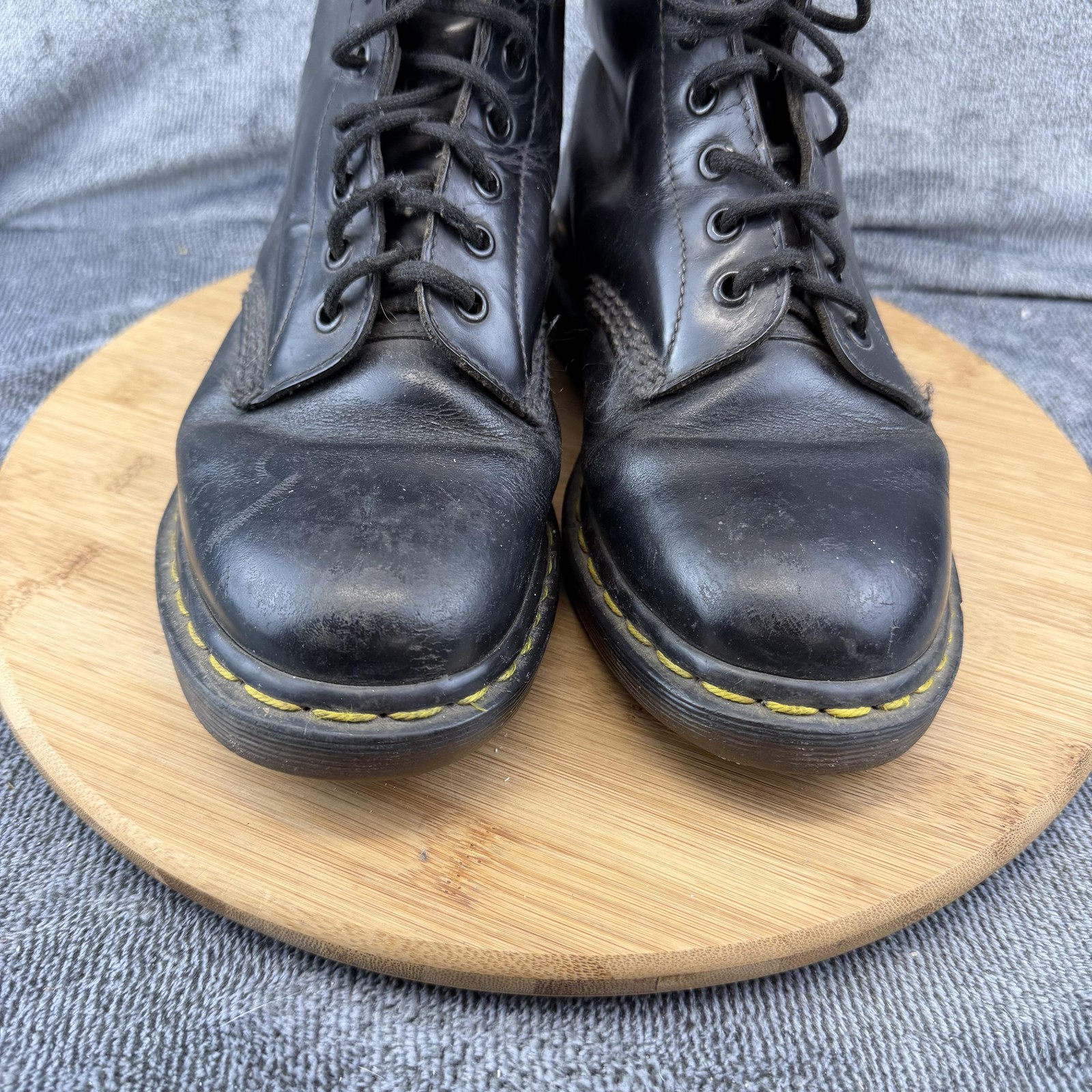Dr. Martens 1460 Boots Mens Size 6 Black Leather Combat Lace Up Made In England