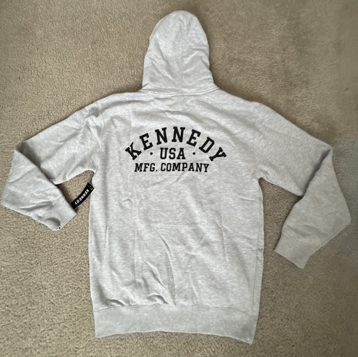 Kennedy USA MFG Company Zip Hoodie Gray Medium Full Zip Fleece Sweatshirt NWT