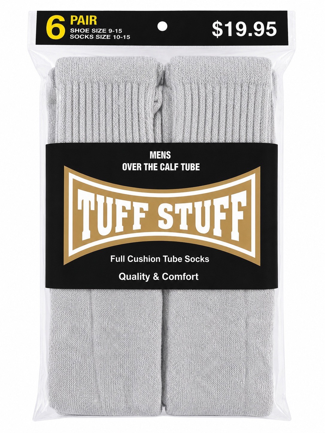 Over-The-Calf Tube Socks Size 9-15. White! Black! Gray! 6 Pairs! 12 Pairs!