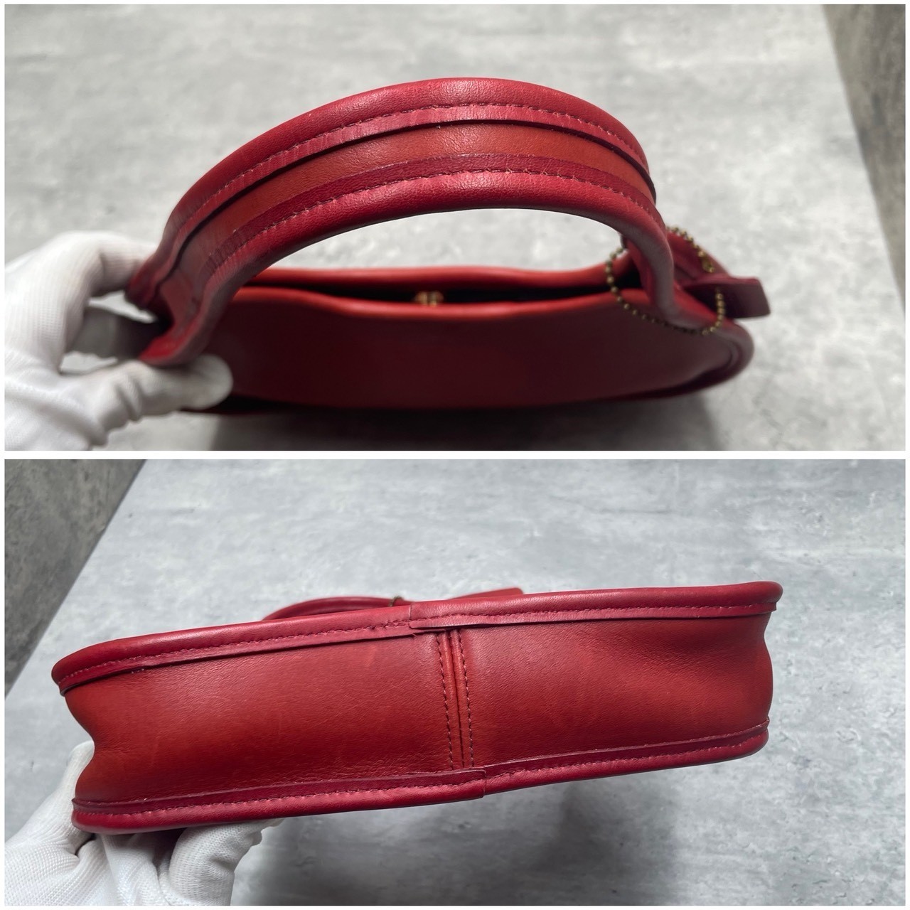 COACH 9027 handbag Ergo leather Vintage red rare